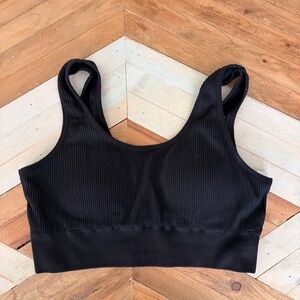 Black Ribbed Women's Aerie Sports Bra